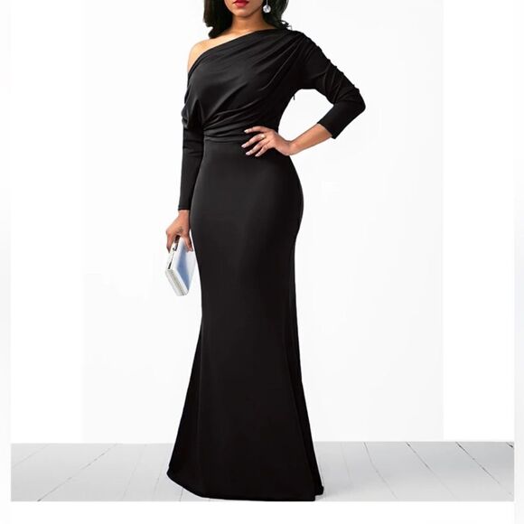 New Cocktail Party Dress Sexy Off Shoulder Ruffle Elegant Evening Prom Dress - Picture 2 of 15